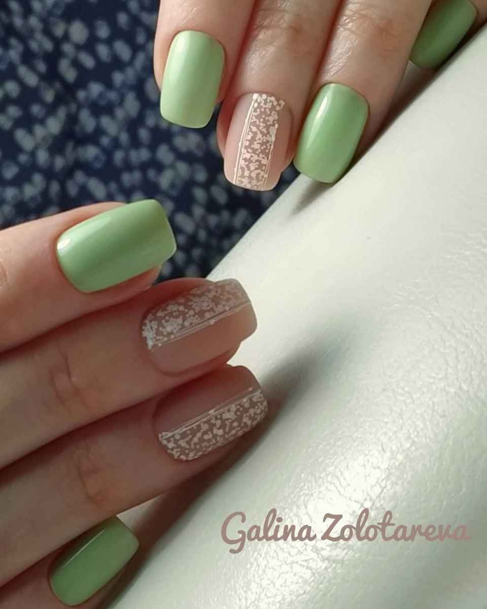 Маникюр в оливковых тонах