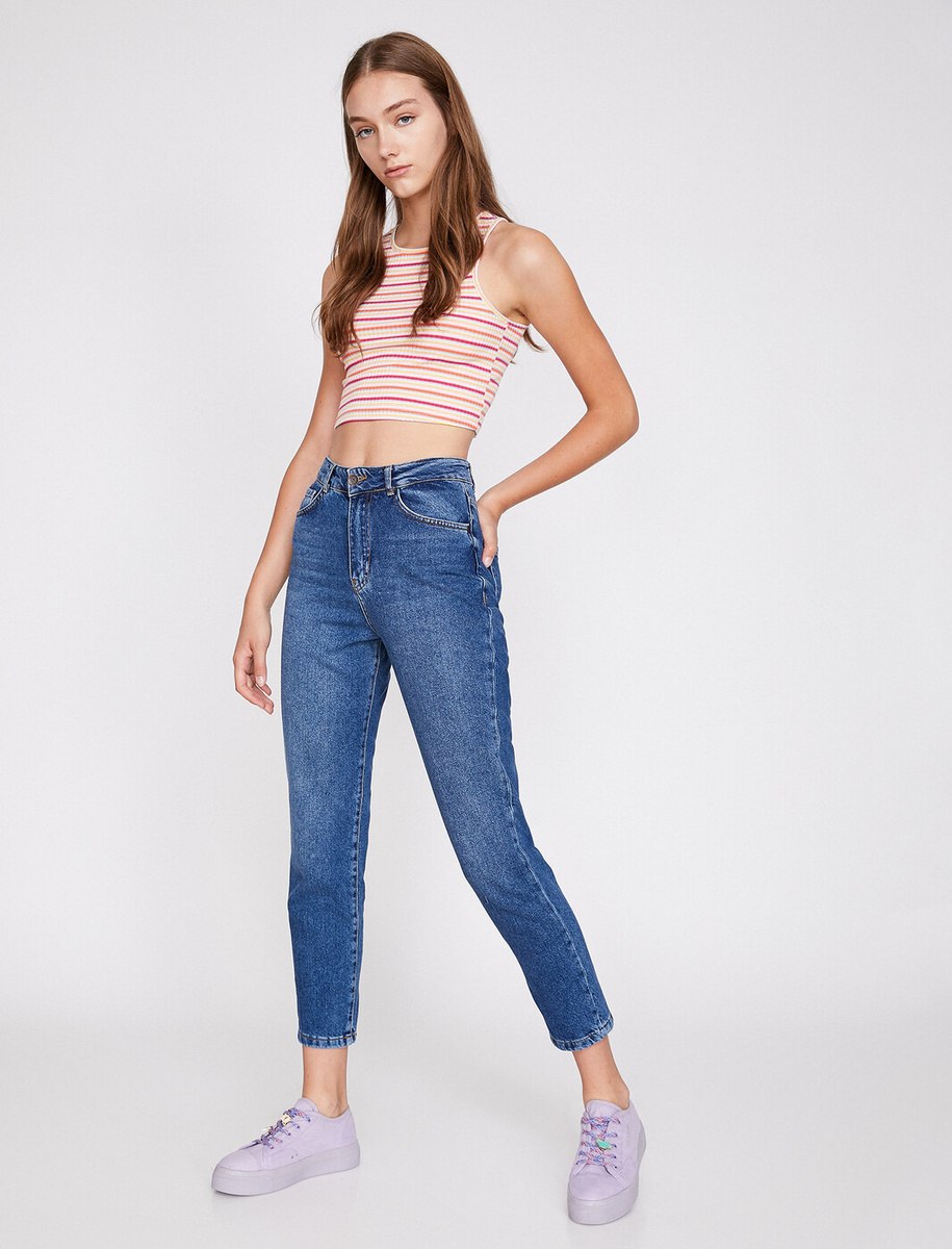 Брюки джинсовые женские con-354 mom Fit Conte