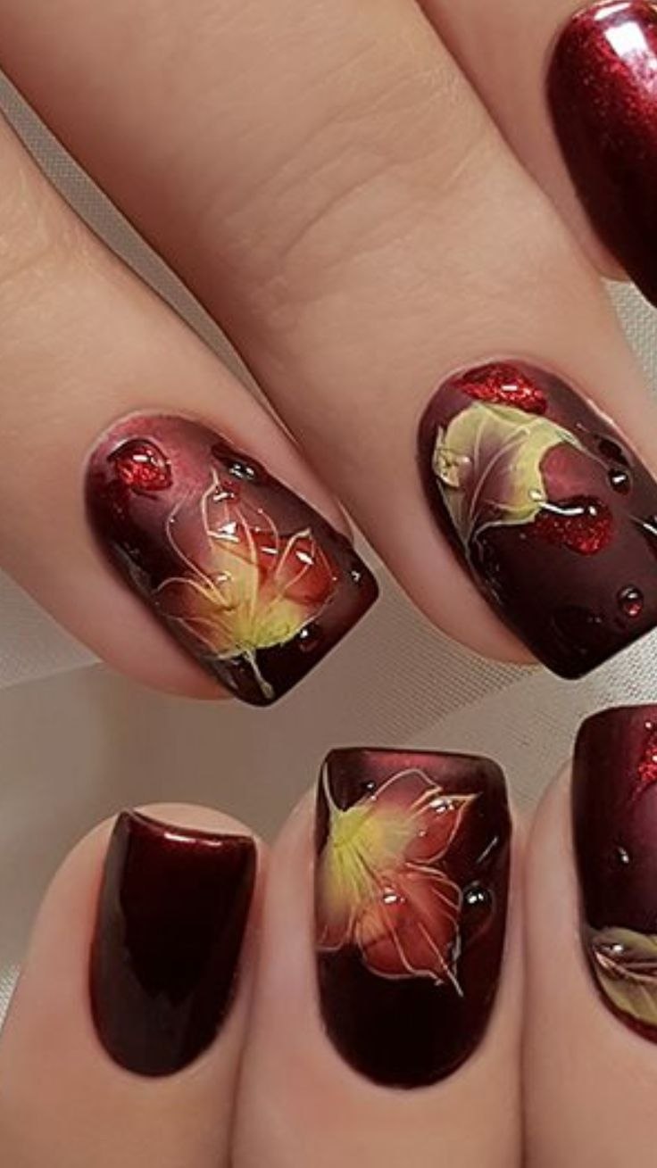 Модный маникюр капельки