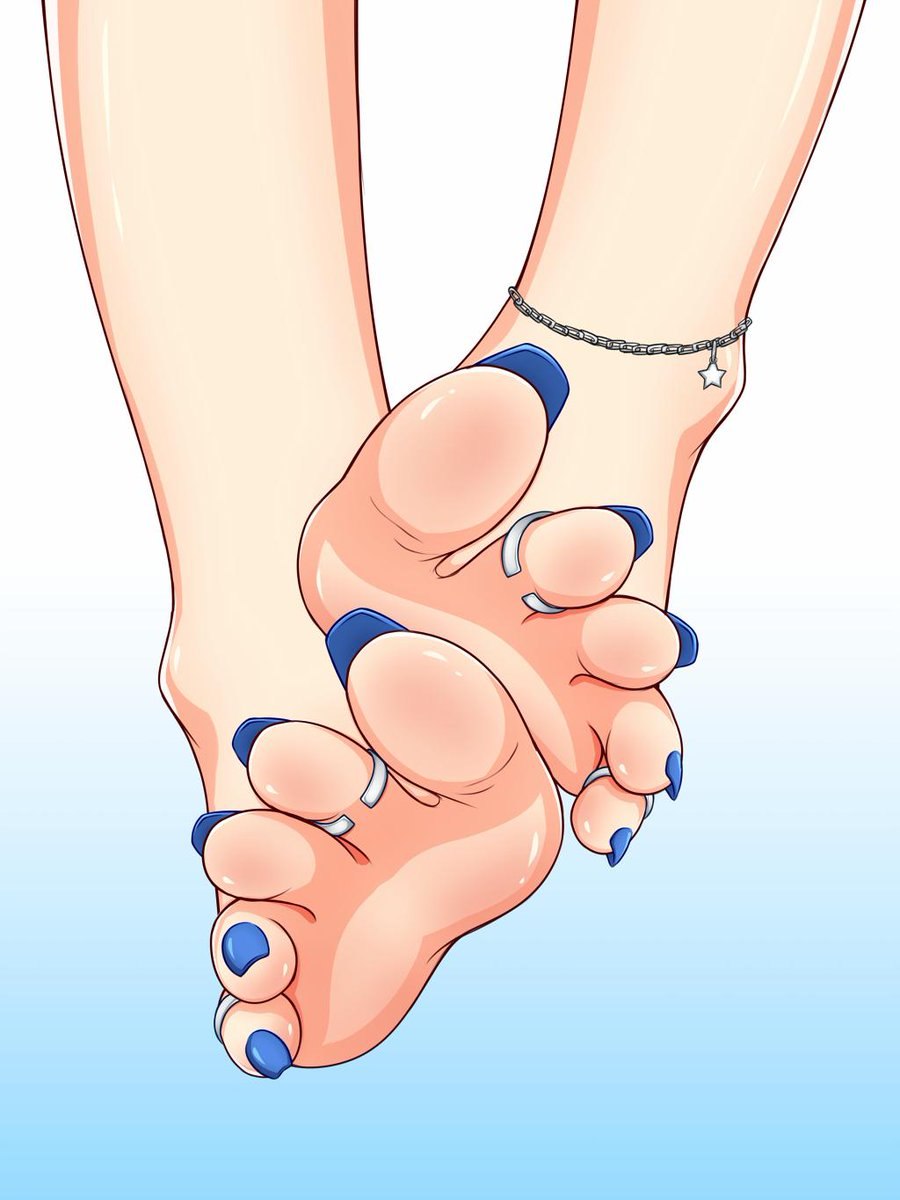 Anime girl toes