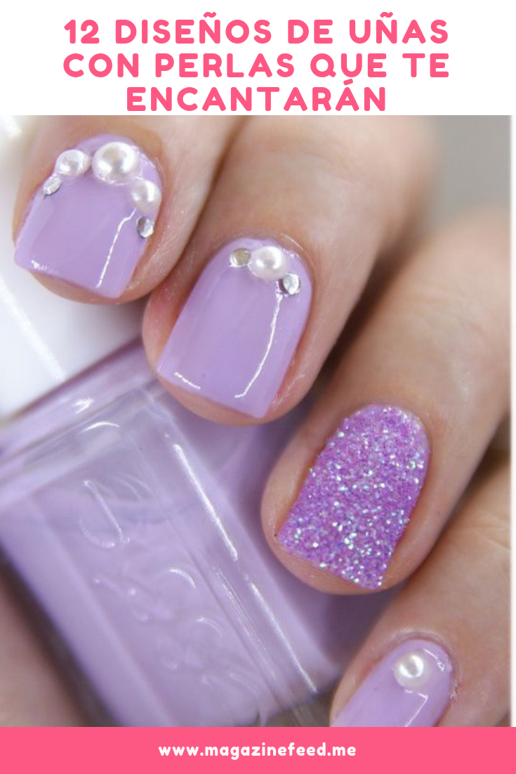 Маникюр сиреневый с блестками нежный