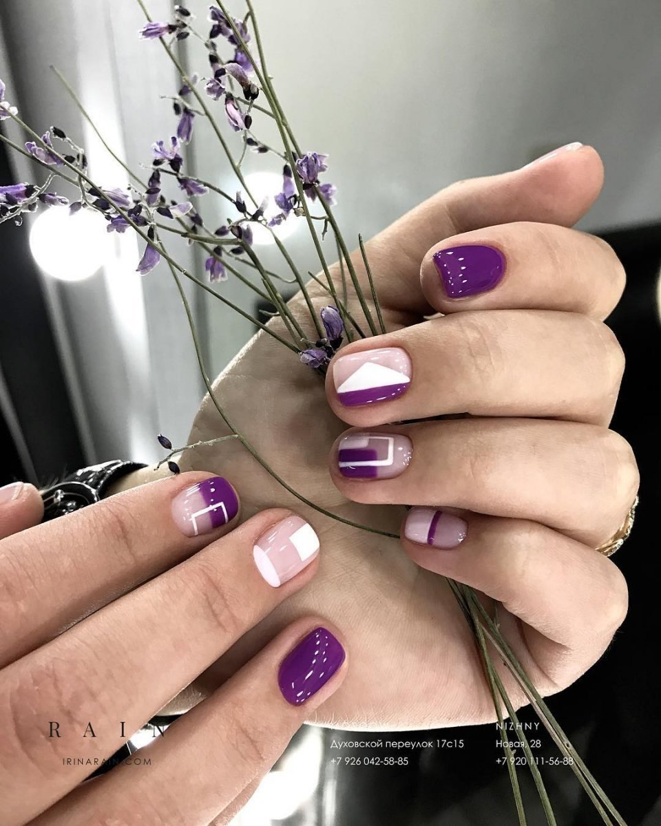 Маникюр в сиреневых тонах