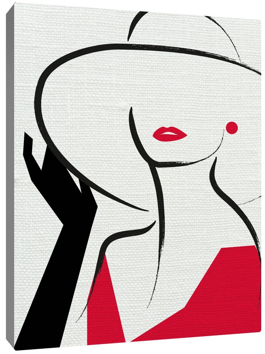 Девушка в красной шляпе картина