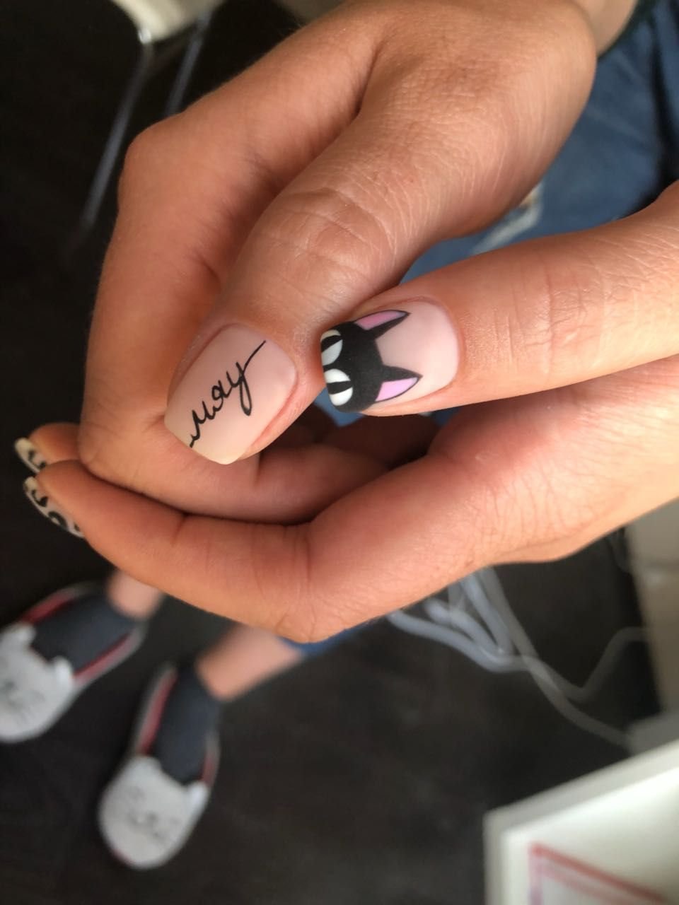 Маникюр голубой тигр на длинные ногти