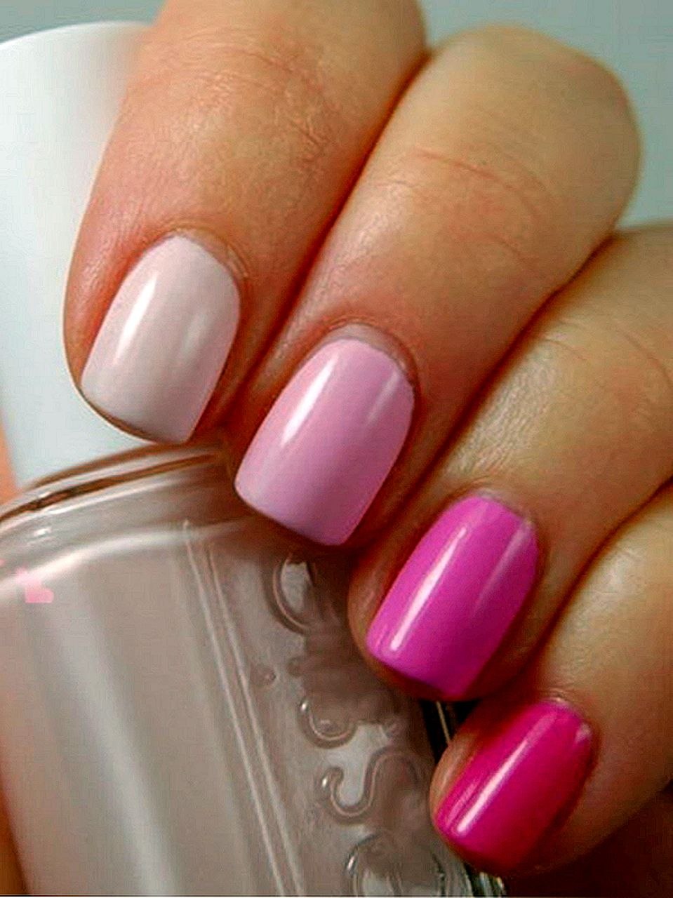 Маникюр переход от розового к белому (47 фото)