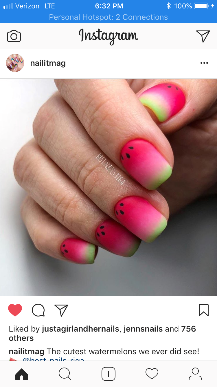 Арбузики для детей ногти