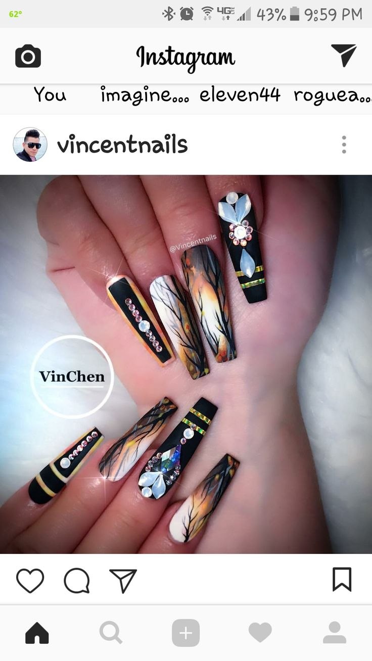 Роспись маникюр балерина