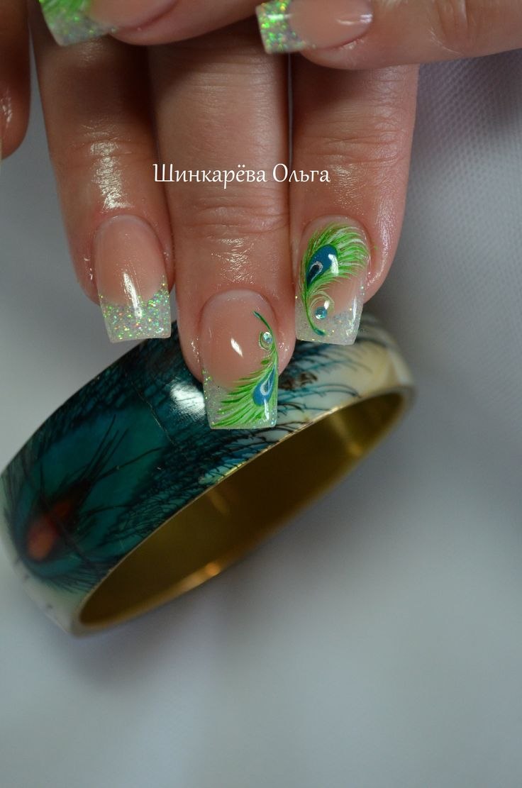 Маникюр павлинье перо