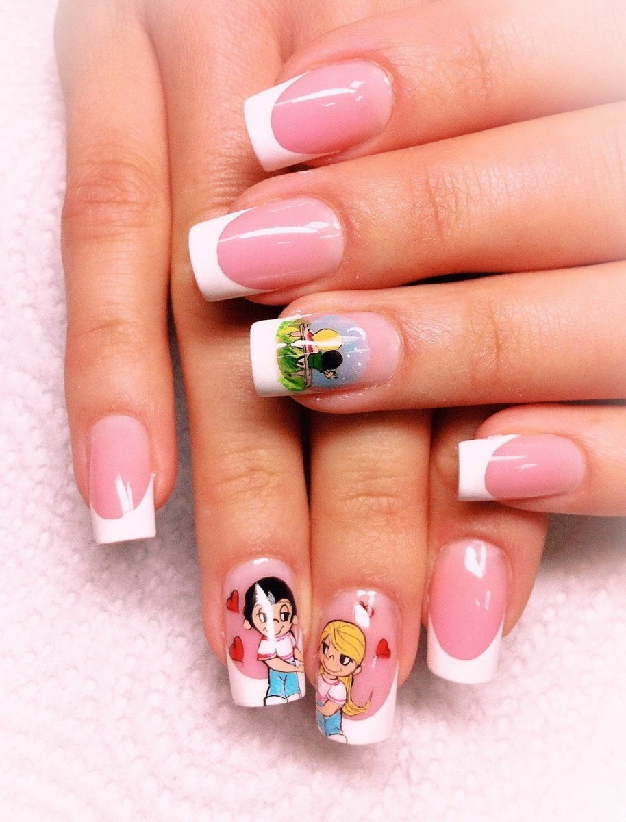 Красивые ногти с сердечками