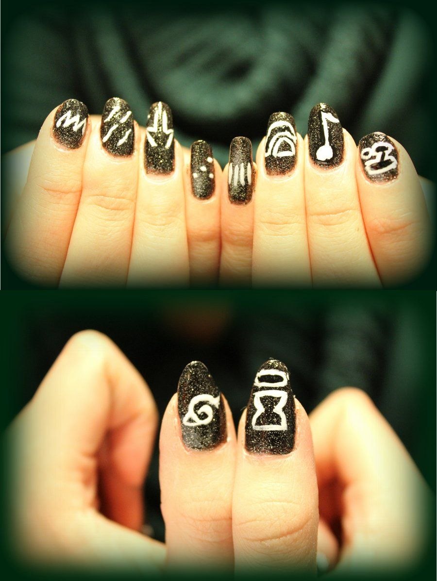 Маникюр с аниме Наруто Акацуки