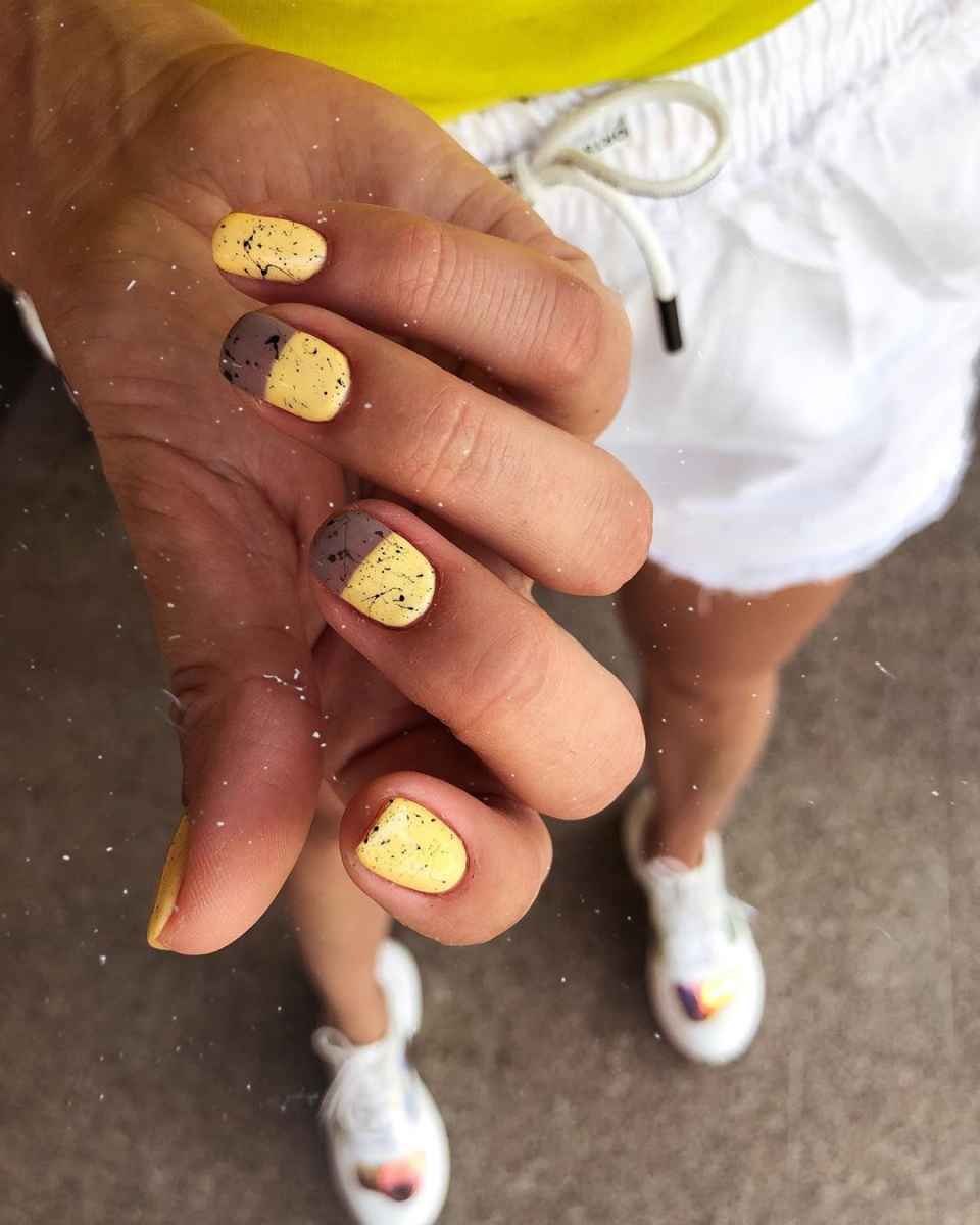 Оранжевый маникюр перепелиное яйцо (45 фото)