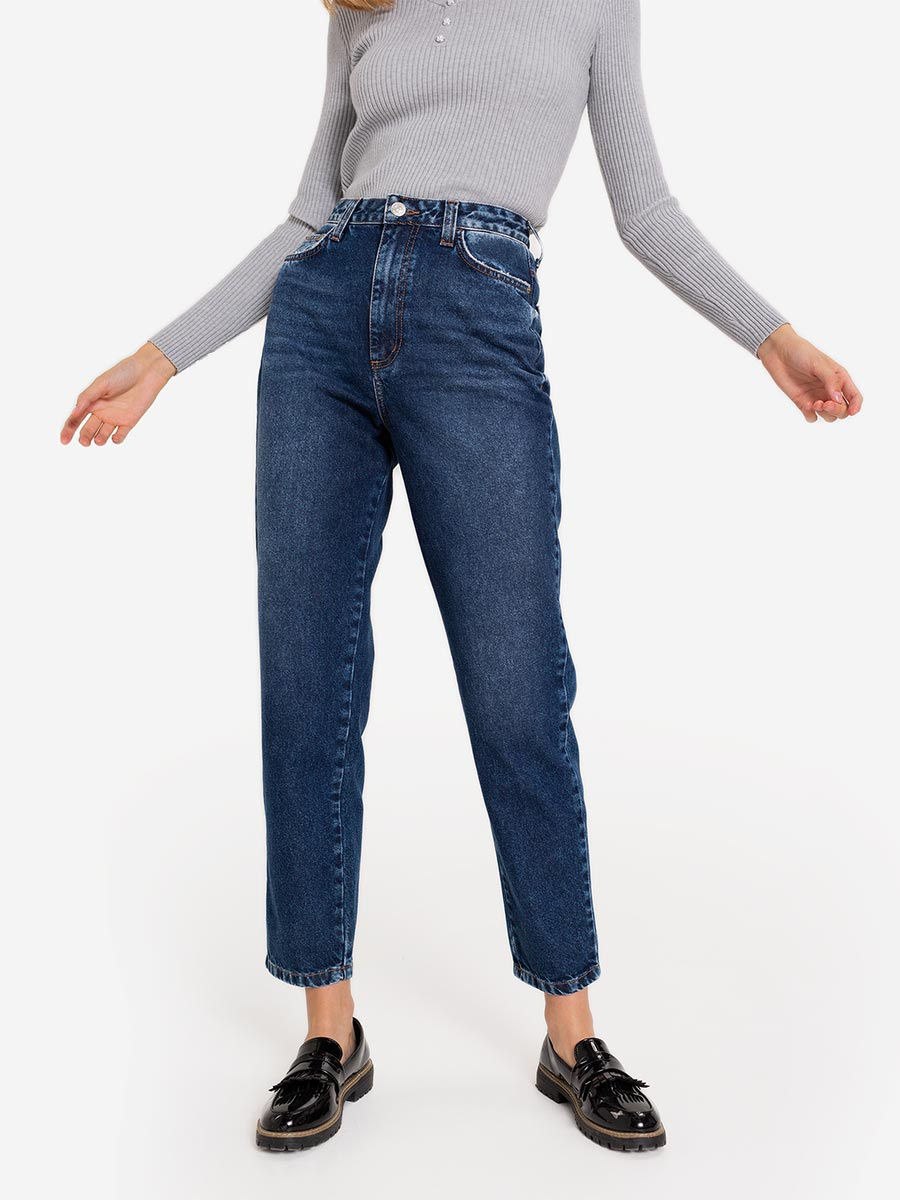 Джинсы мом синие (80 фото)