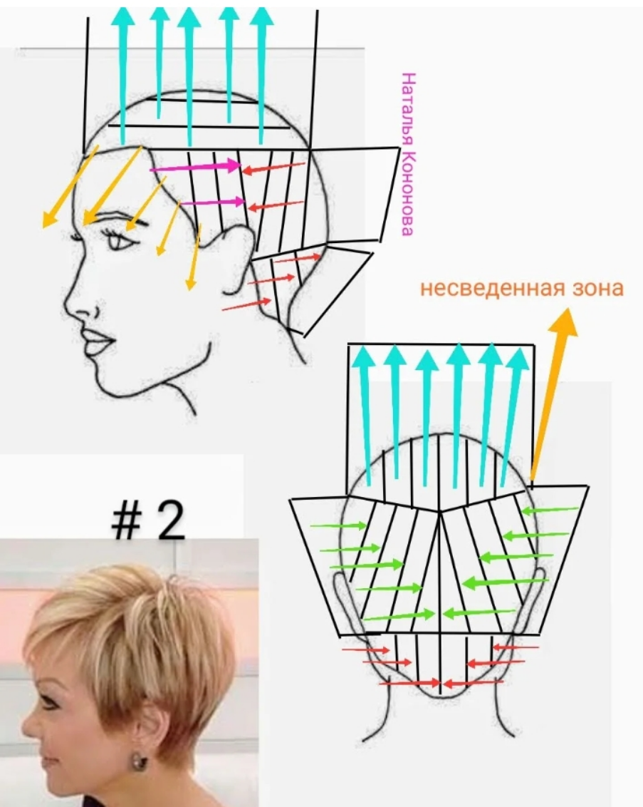 Пикси стрижка схема стрижки