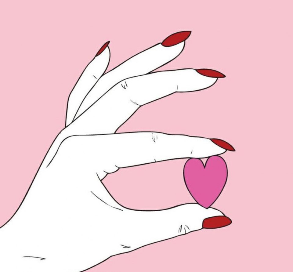 Нарисованная рука с ногтями