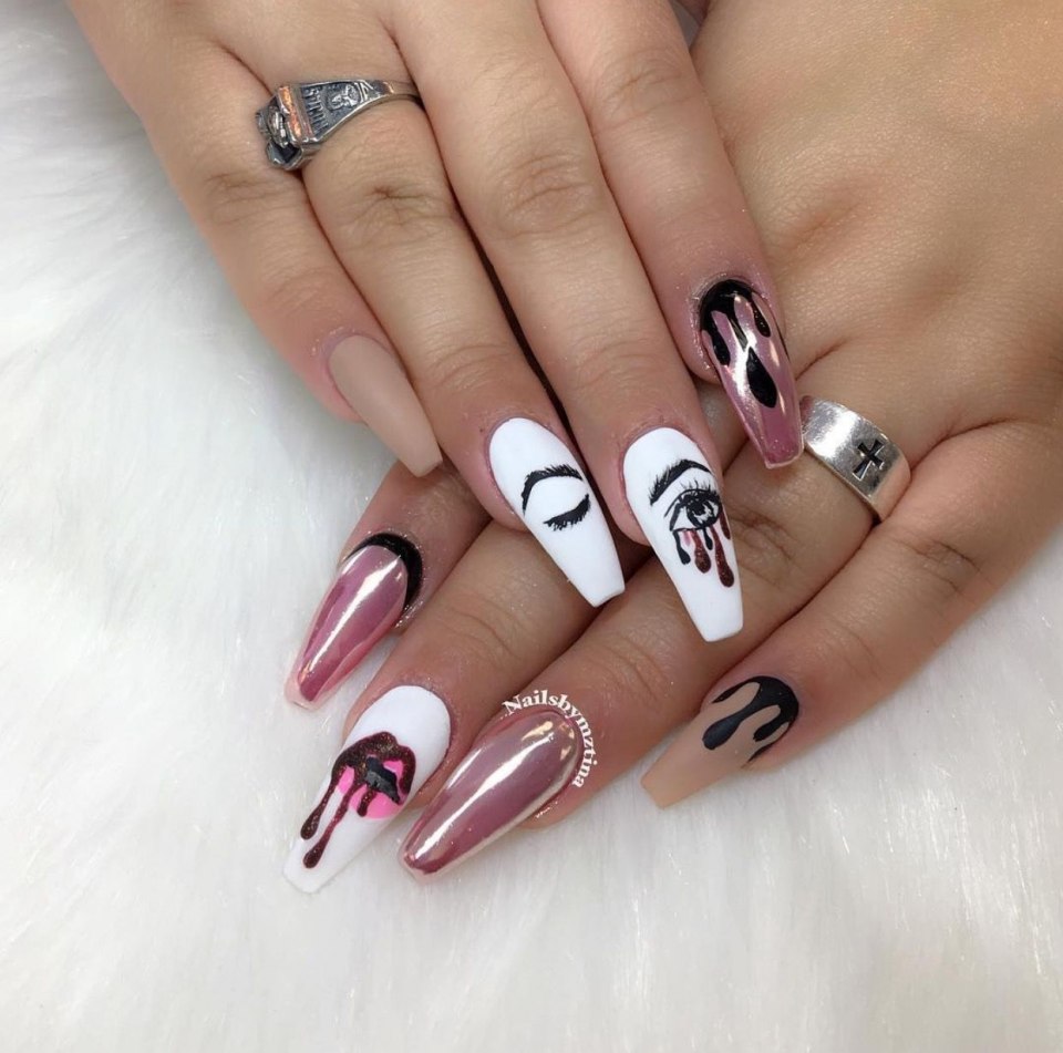 Креативный маникюр на длинные ногти