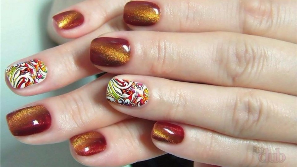 Маникюр кошачий глаз