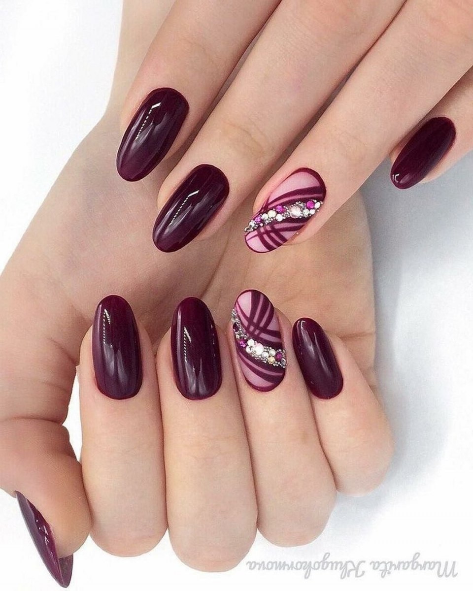 Маникюр кошачий глаз разноцветный