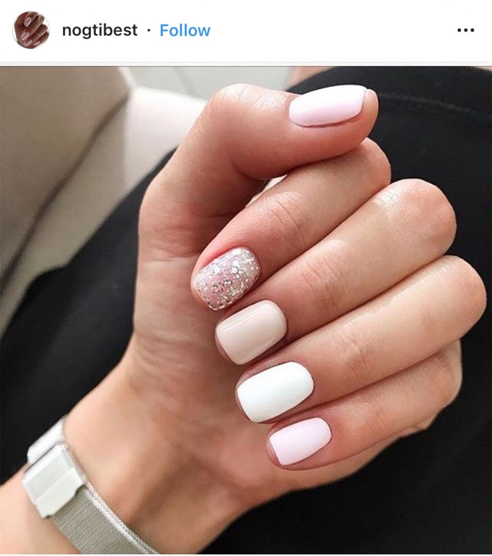 Френч с разной базой маникюр 2021 фото