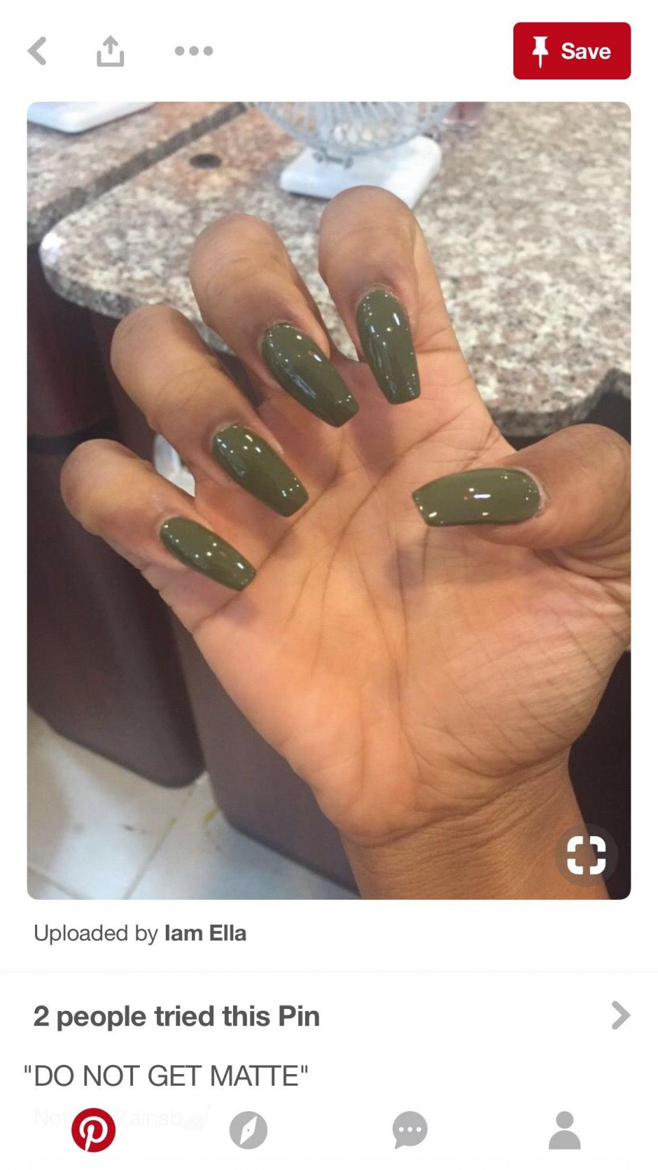 Оливковые ногти длинные