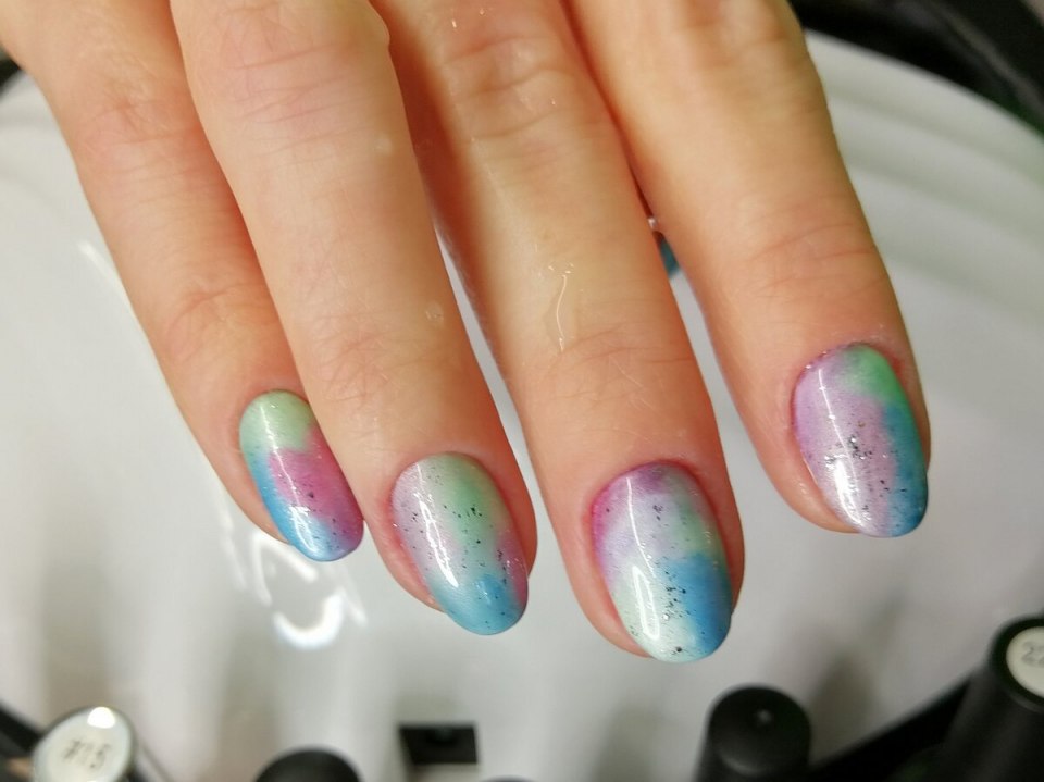 Маникюр на длинные ногти втирка