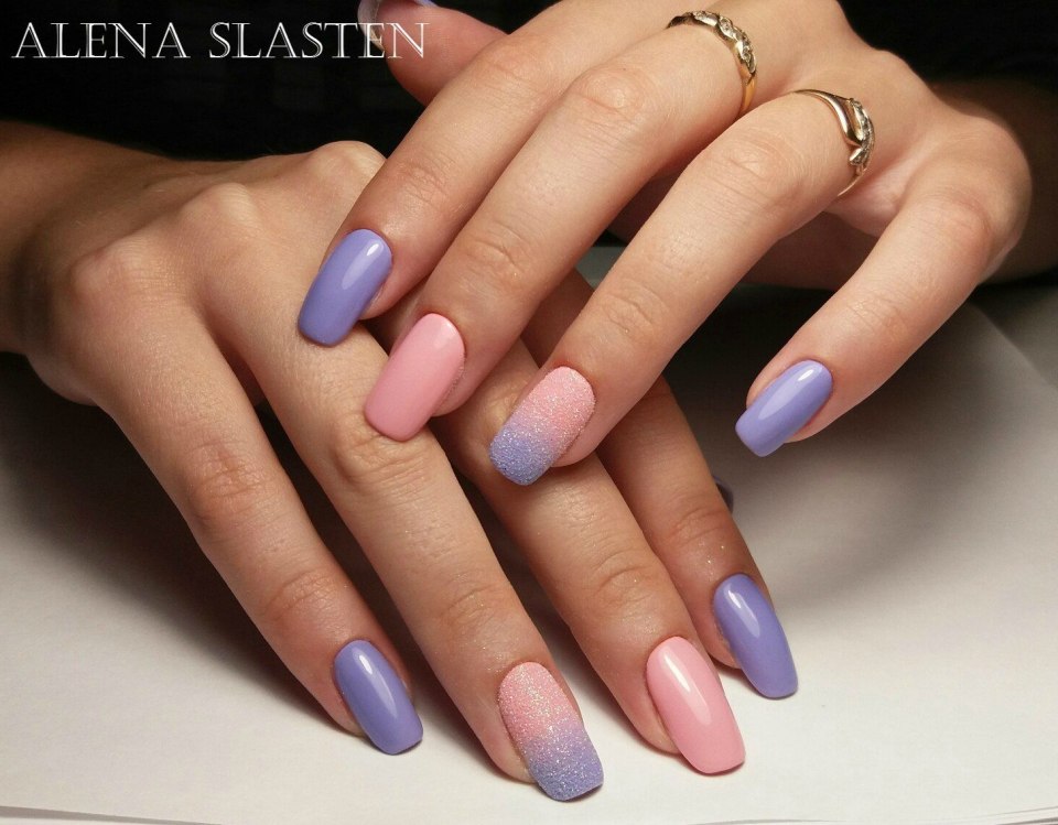 Однотонный гель лак на длинные ногти