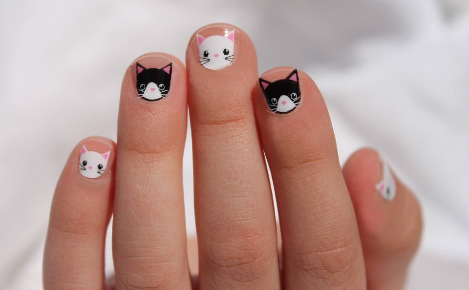 Маникюр с котиками