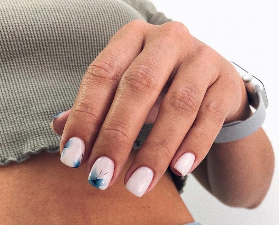 Маникюр на молочной базе на короткие ногти