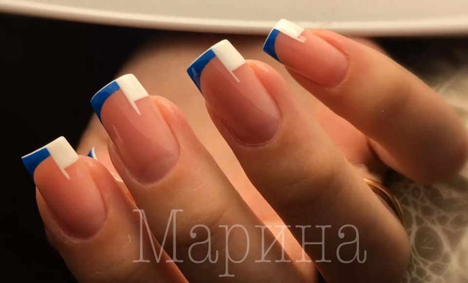 Узкий французский маникюр