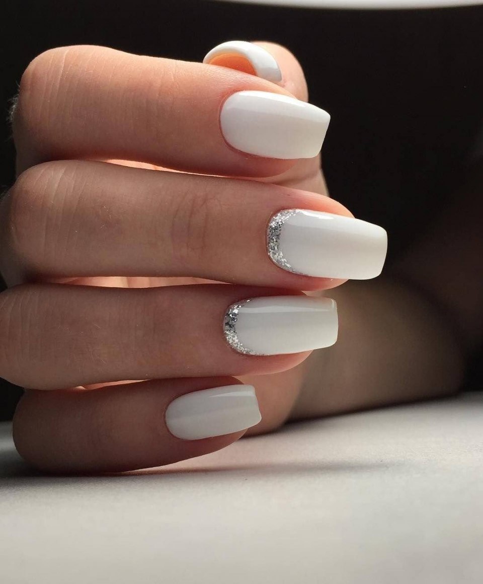 Маникюр шеллак кремовый цвет