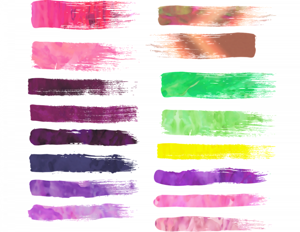 Мазок серо зеленый краской на белой стене