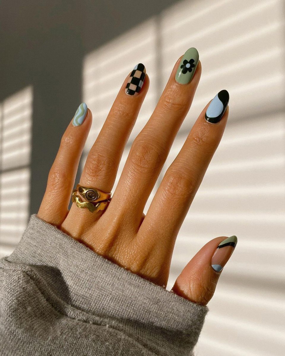 Милый красивый модный маникюр на короткие ногти