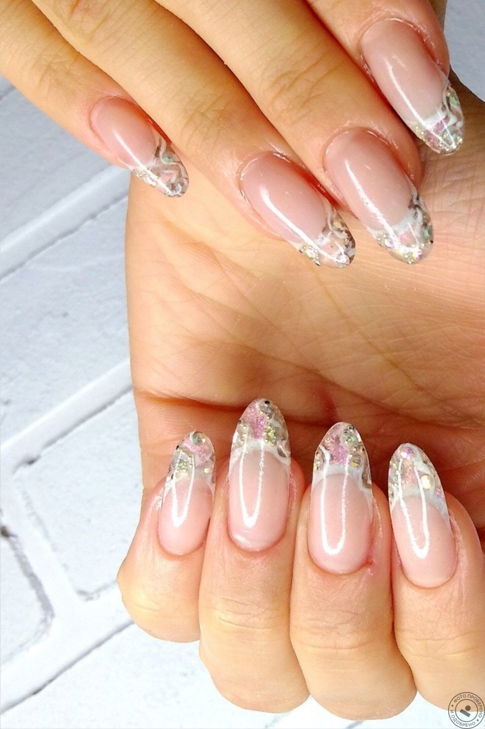Шикарный французский маникюр френч на длинные ногти