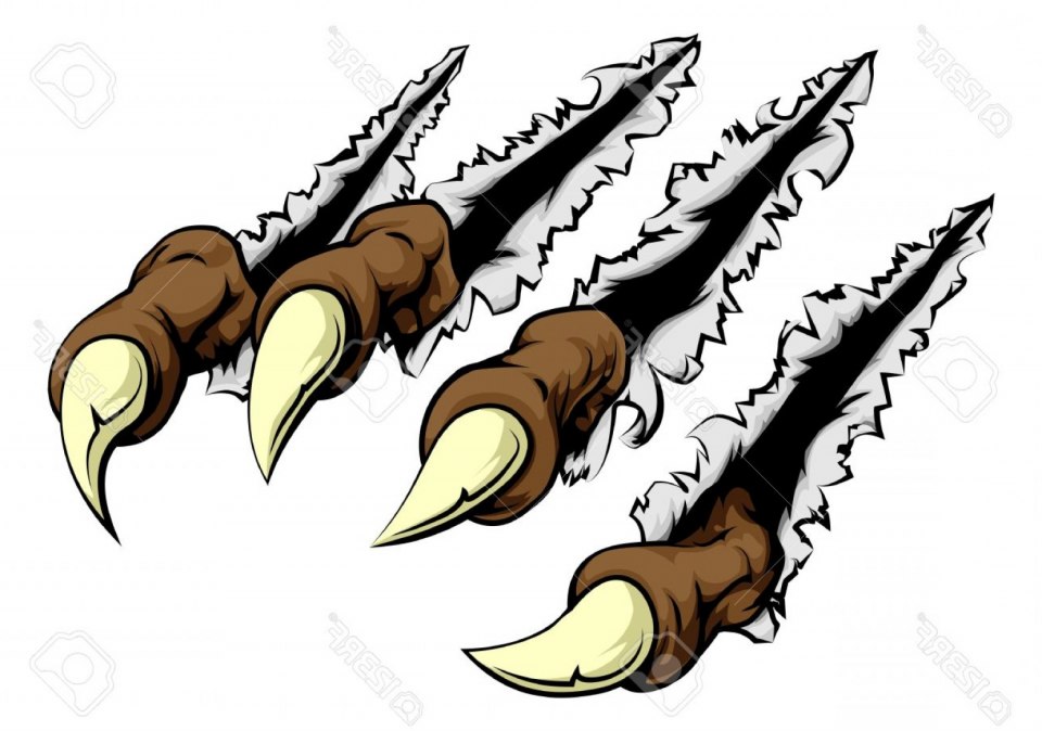 Разрыв когтями на прозрачном фоне