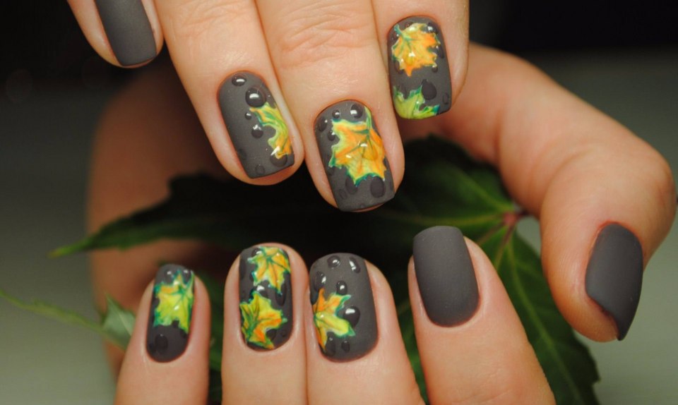 Маникюр на короткие ногти зеленые тона