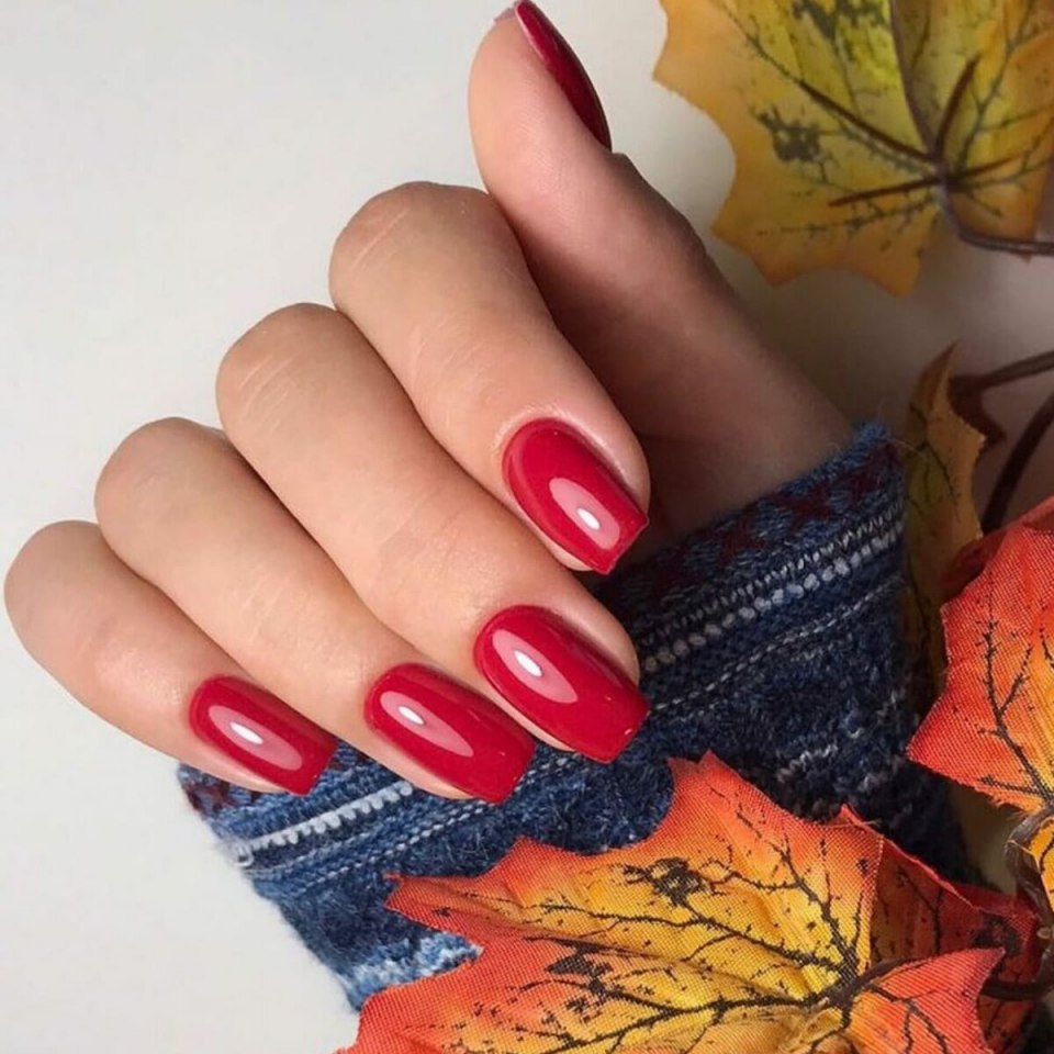 Разноцветные ногти осень