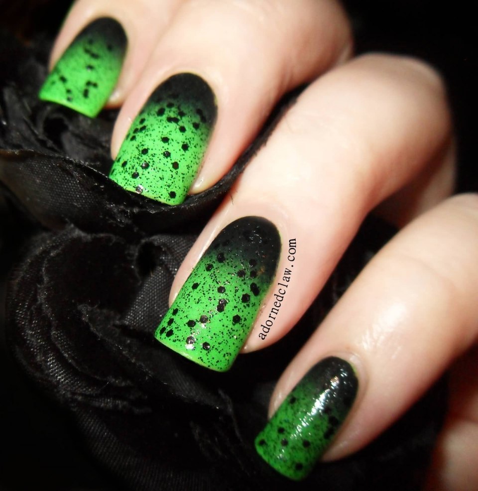 Дизайн ногтей мятные с листочками