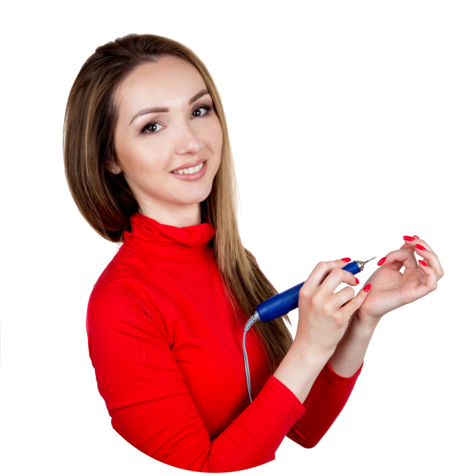 Телефон в руке с ногтями