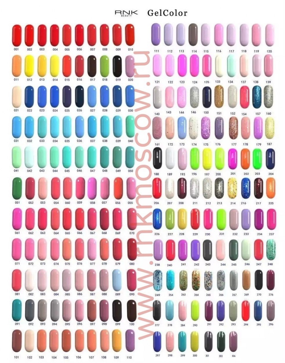 Палитра цветов гель лаков Арбикс