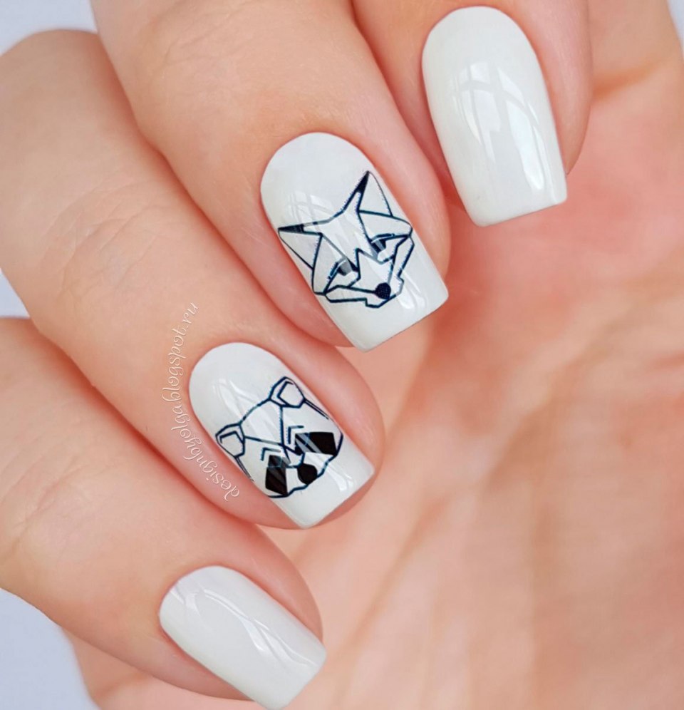 Маникюр геометрические животные