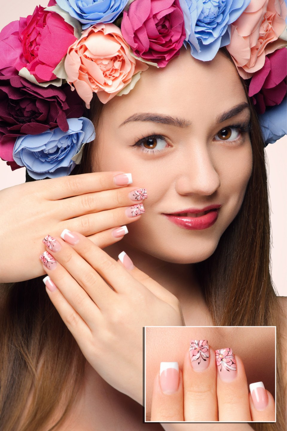 Нюдовый мраморный маникюр 2021