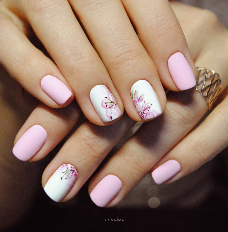 Нюдовый маникюр на короткие ногти 2020