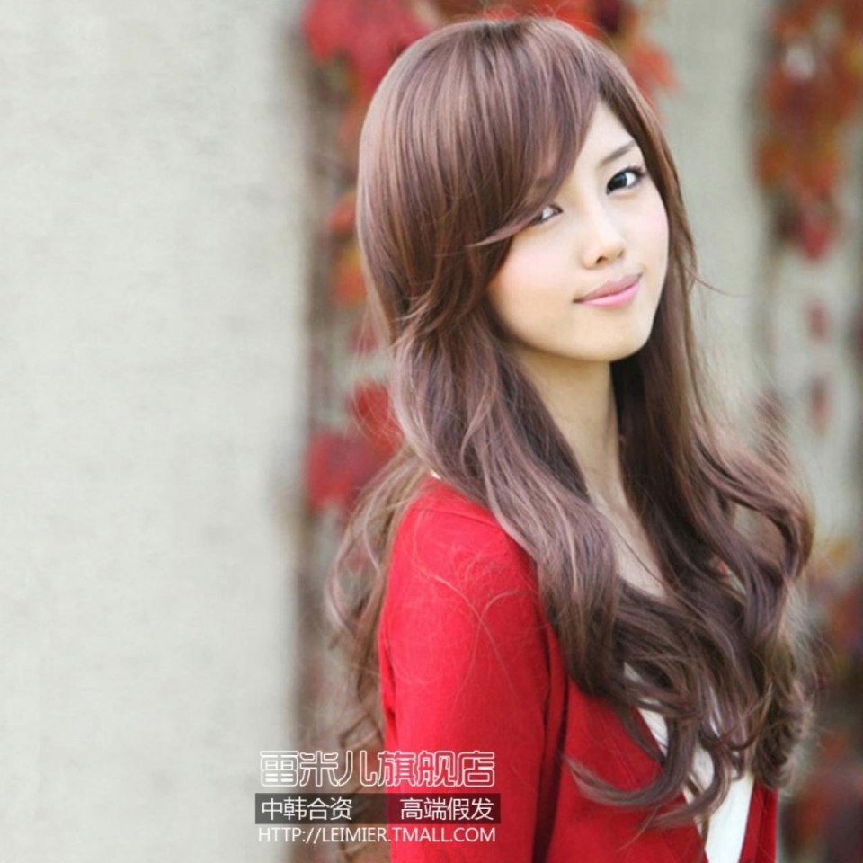 Косая чёлка на средние волосы