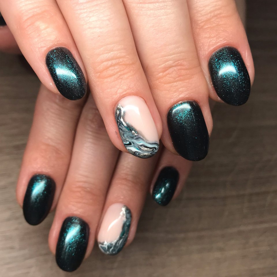 Ногти маникюр кошачий глаз