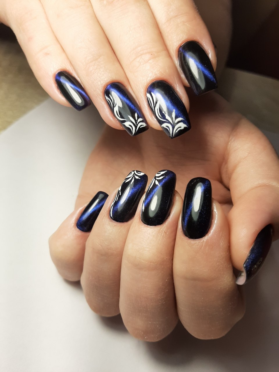 Маникюр кошачий глаз