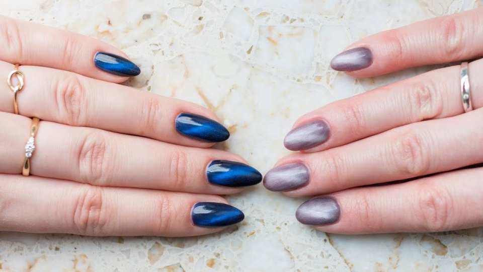 Кошачий глаз маникюр светлые