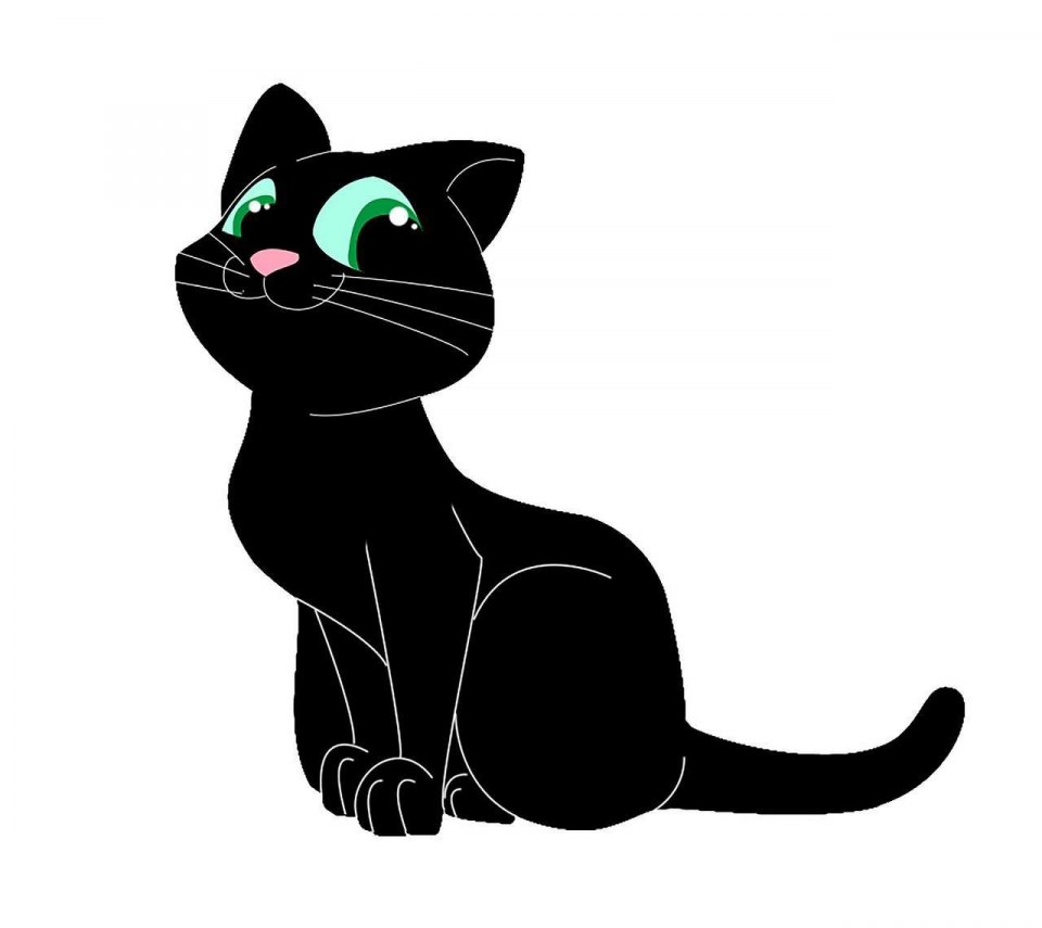 Черная кошка мультяшная