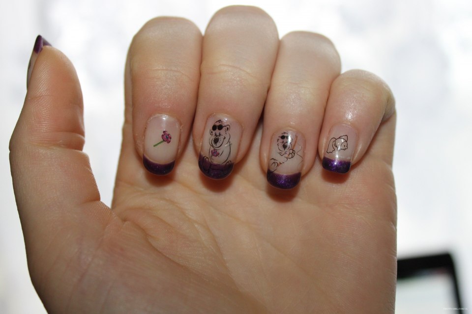 Рисунки на ногтях средней длины