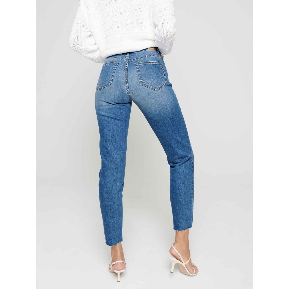 Mid Blue straight Jeans Topshop