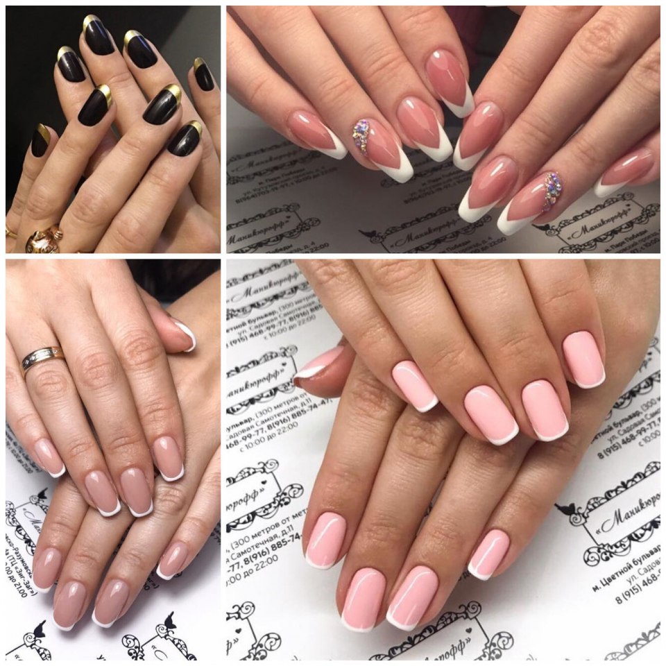 Маникюр на короткие ногти визуально удлиняющий