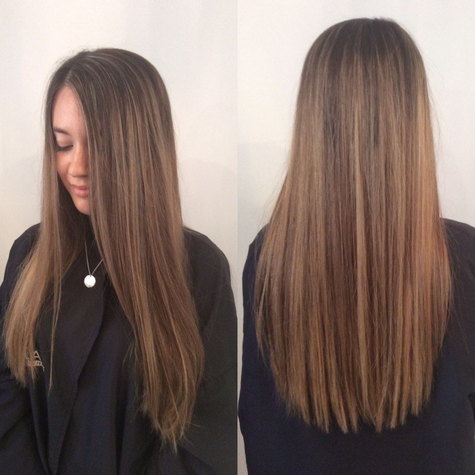 Контуринг волос на темные волосы длинные прямые